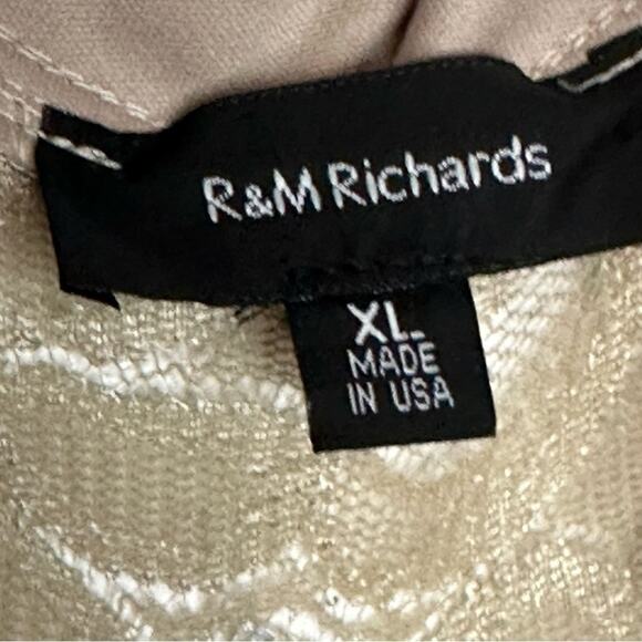 R&M Richards Lace Ruffle cover up Duster Shrug Champagne size XL - Picture 3 of 8